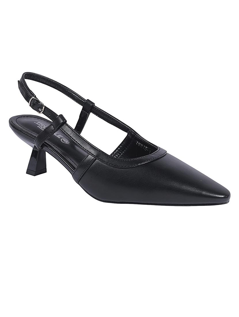 black synthetic back strap sandals - 22051992 - Standard Image - 2