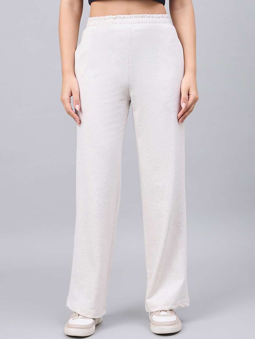 grey cotton regular track pants - 22052010 - Zoom Image - 0
