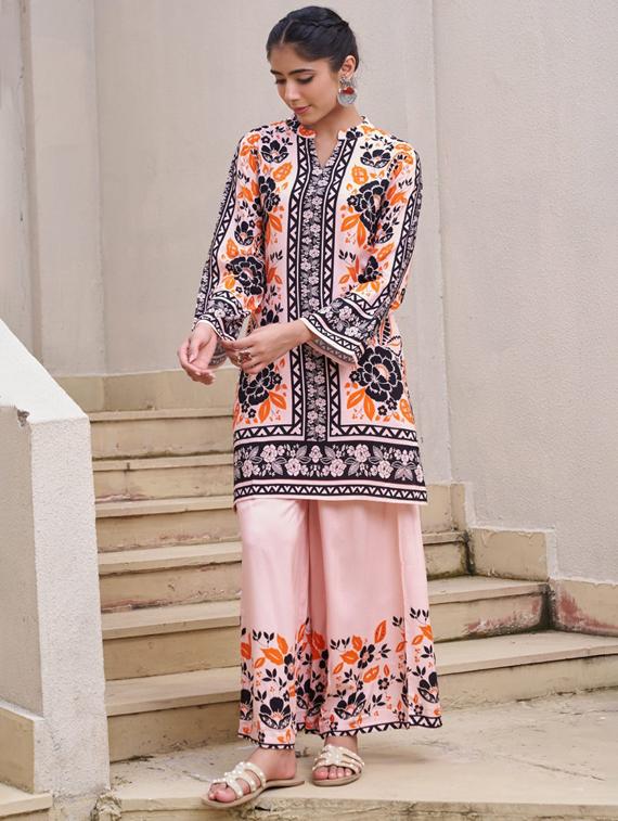 women long sleeve regular fit ethnic co-ord set - 22052043 - Standard Image - 2