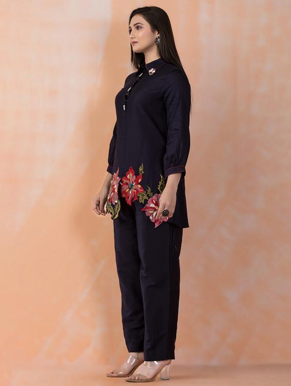 women three quarter sleeve regular fit ethnic co-ord set - 22052055 - Standard Image - 2
