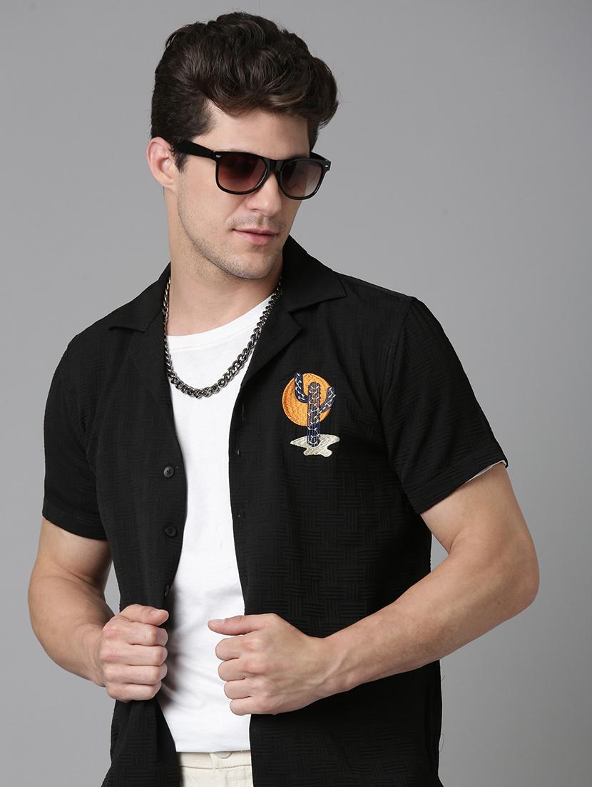 men solid short sleeve regular fit shirt - 22052071 - Zoom Image - 0
