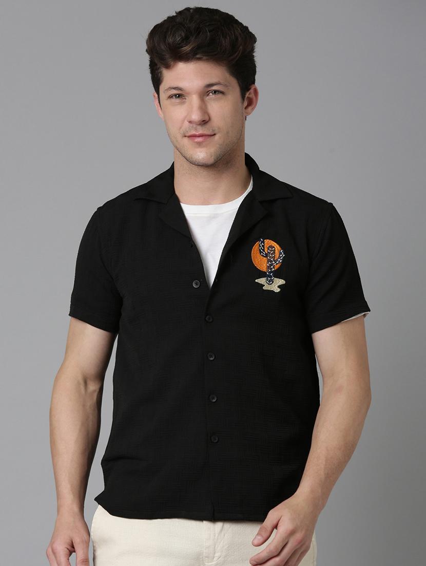 men solid short sleeve regular fit shirt - 22052071 - Standard Image - 2