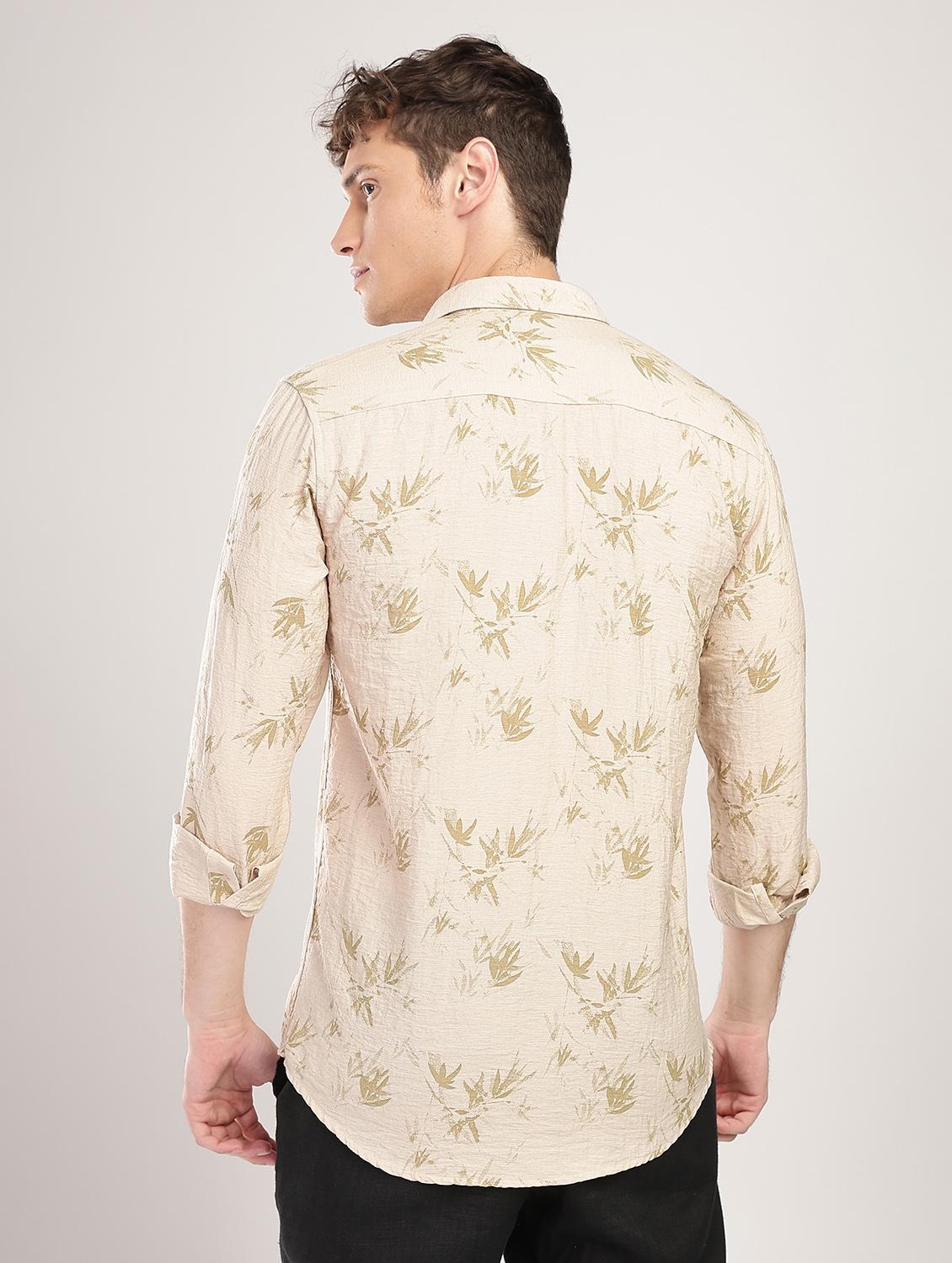 men printed collared long sleeve regular fit shirt - 22052128 - Standard Image - 2