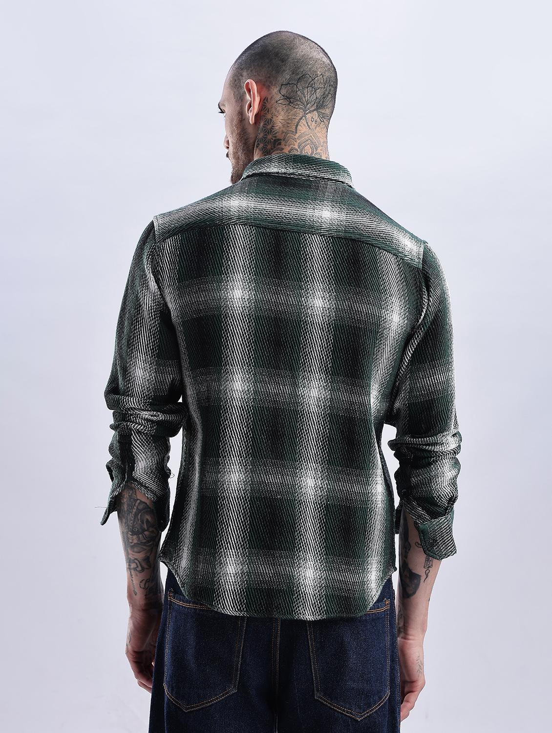 olive rayon casual shirt - 22052163 - Standard Image - 2
