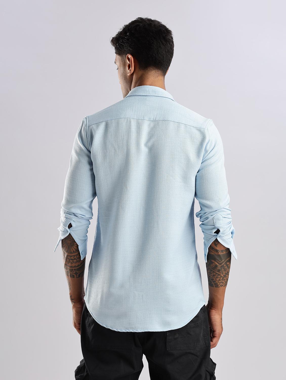 men solid collared long sleeve regular fit shirt - 22052200 - Standard Image - 2