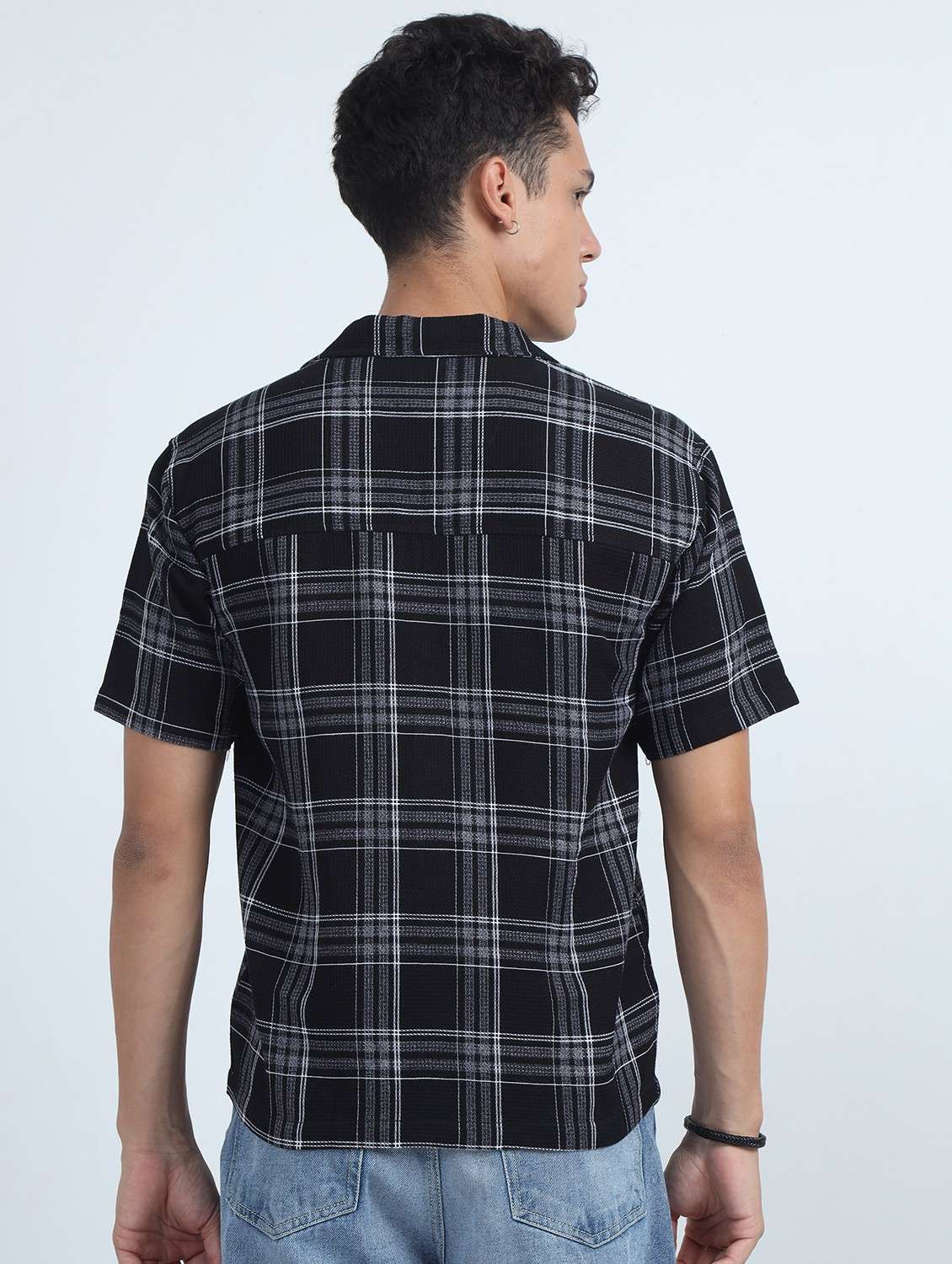men checkered short sleeve regular fit shirt - 22052226 -  Standard Image - 2