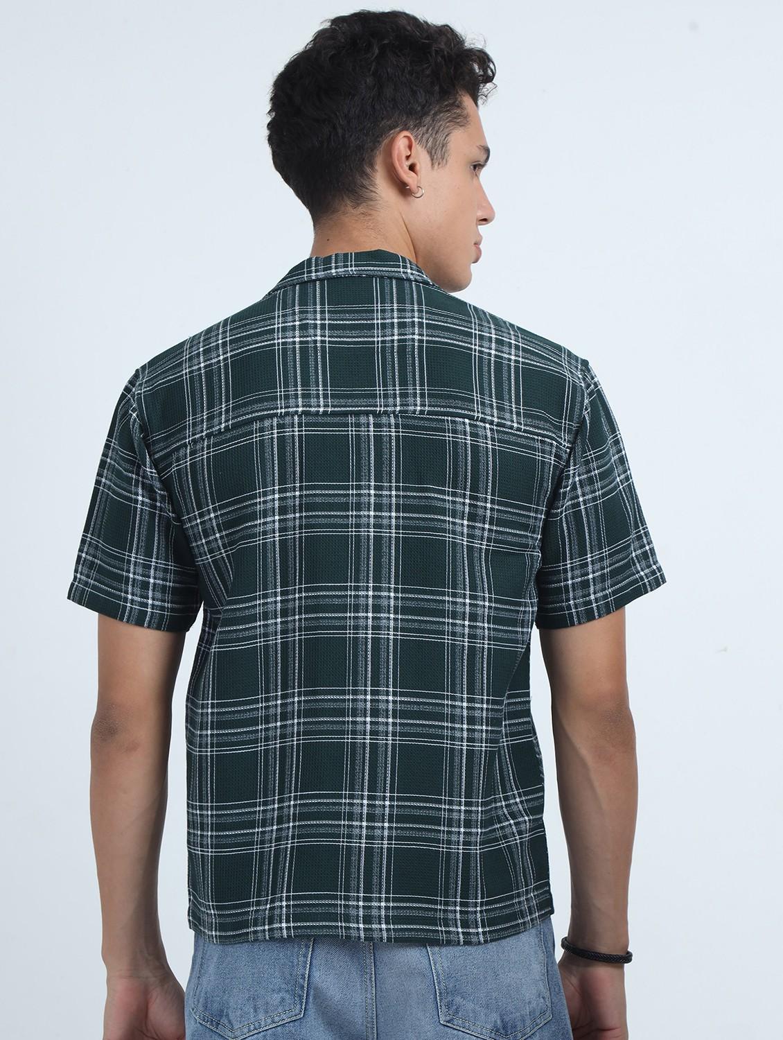 men checkered short sleeve regular fit shirt - 22052227 - Standard Image - 2