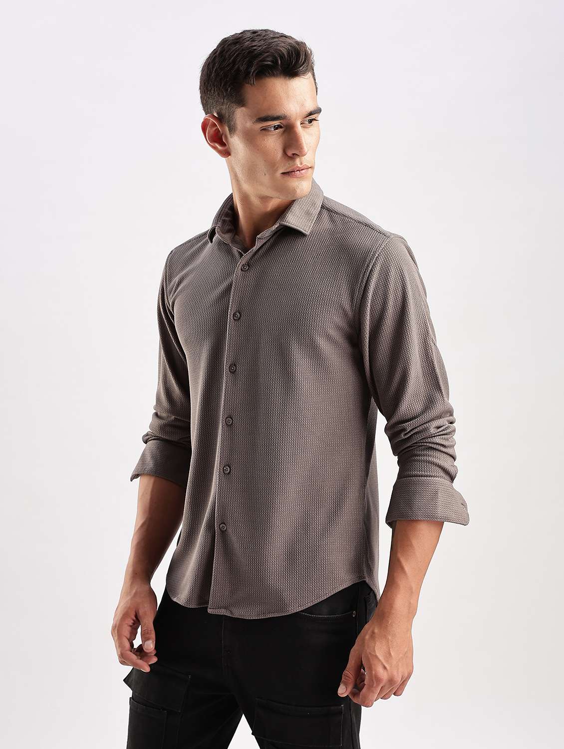 men self design long sleeve regular fit shirt - 22052230 -  Standard Image - 2