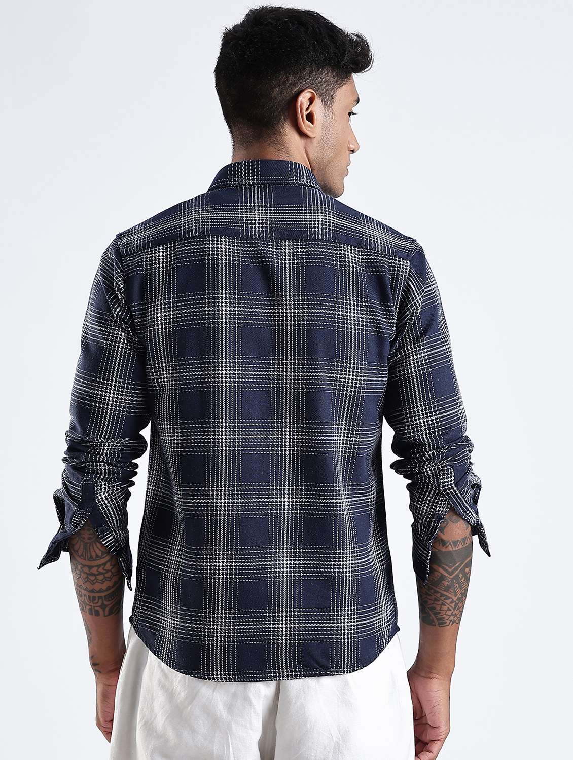 men checkered collared long sleeve regular fit shirt - 22052262 -  Standard Image - 2
