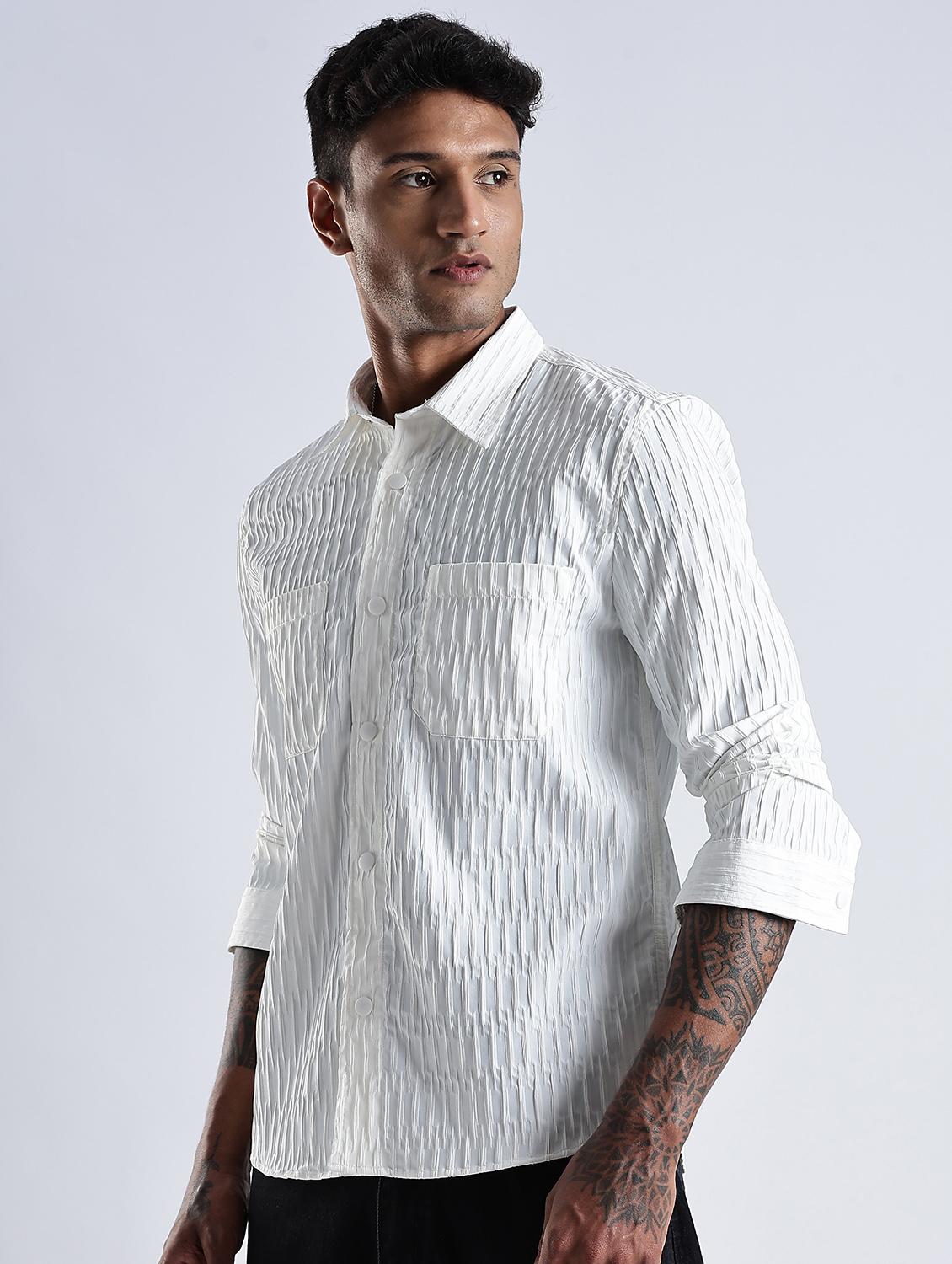men solid collared long sleeve regular fit shirt - 22052270 - Standard Image - 2