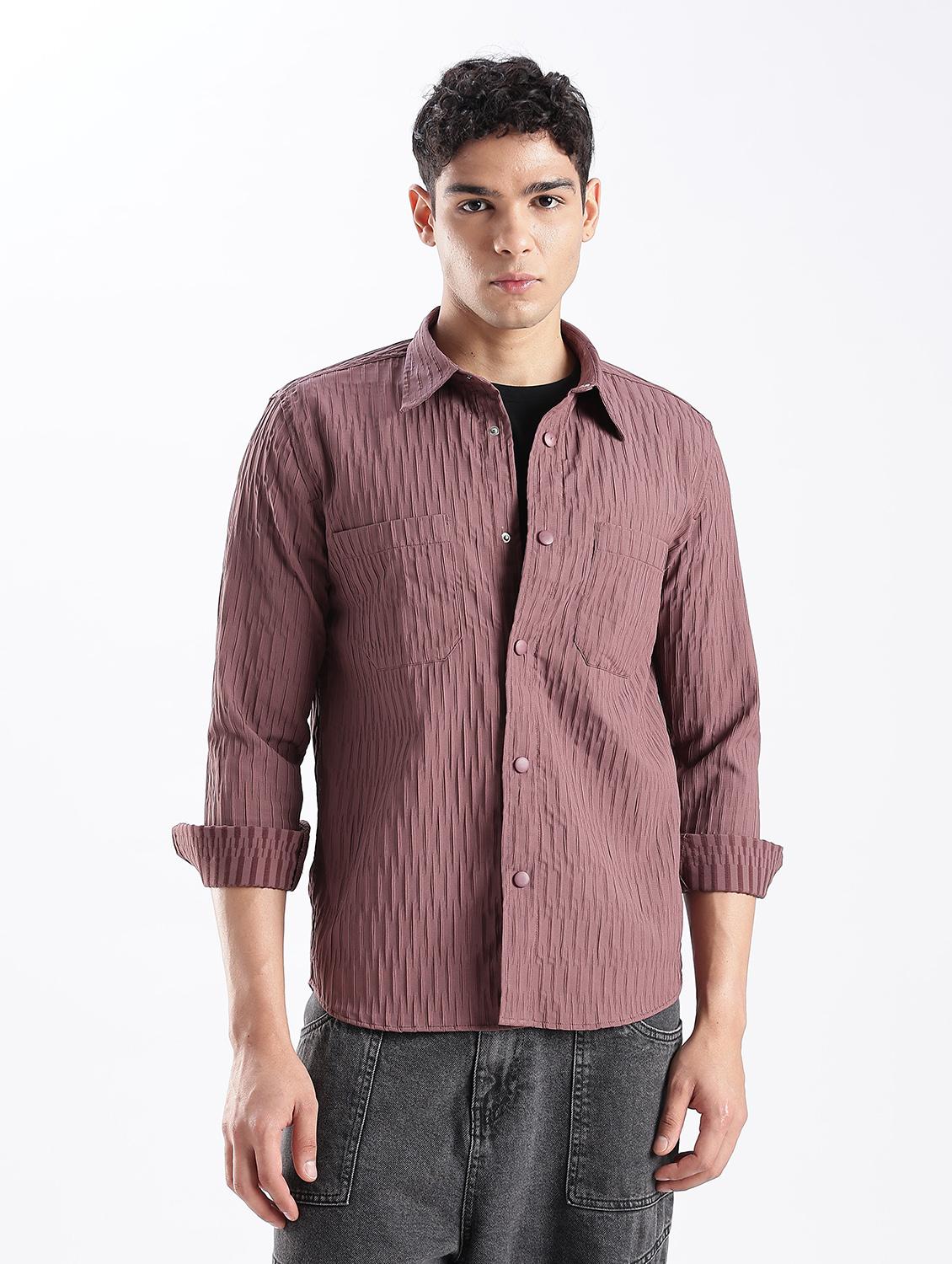 men solid collared long sleeve regular fit shirt - 22052271 - Standard Image - 2