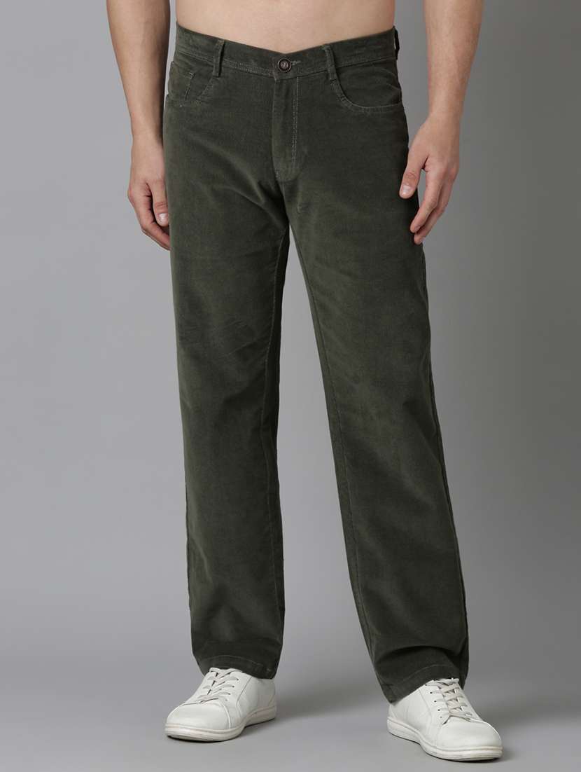 men solid mid rise straight fit jean