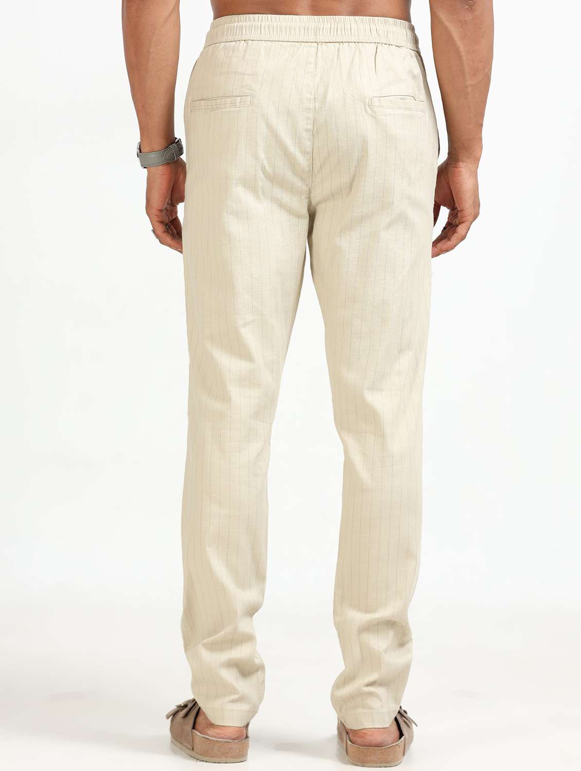men solid mid rise straight fit chinos - 22052406 - Standard Image - 2
