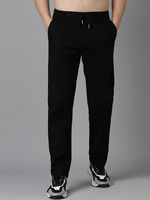 men solid mid rise straight fit chinos - 22052409 - Standard Image - 0