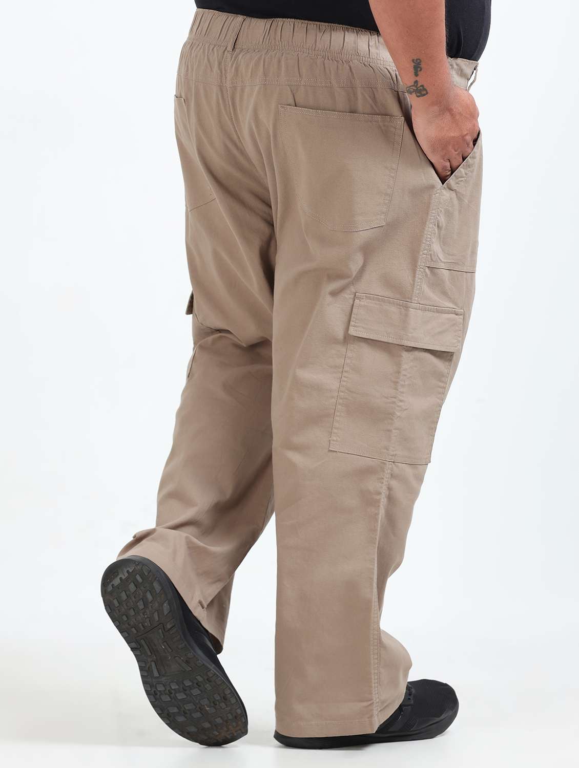 men plus size solid mid rise cargo - 22052447 -  Standard Image - 2