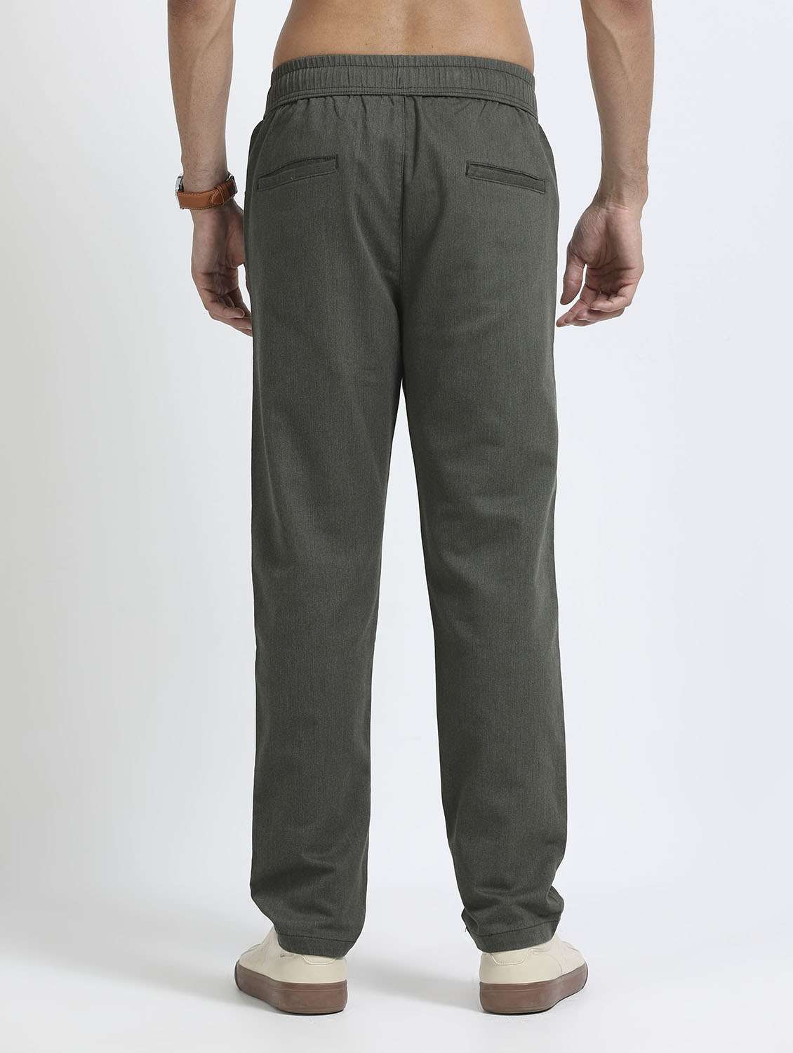 men solid mid rise straight fit chinos  - 22052468 -  Standard Image - 2