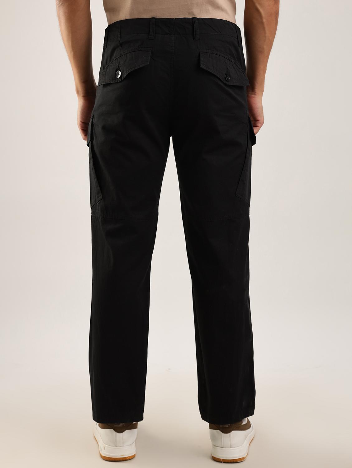 men solid mid rise regular fit cargo - 22052602 - Standard Image - 2