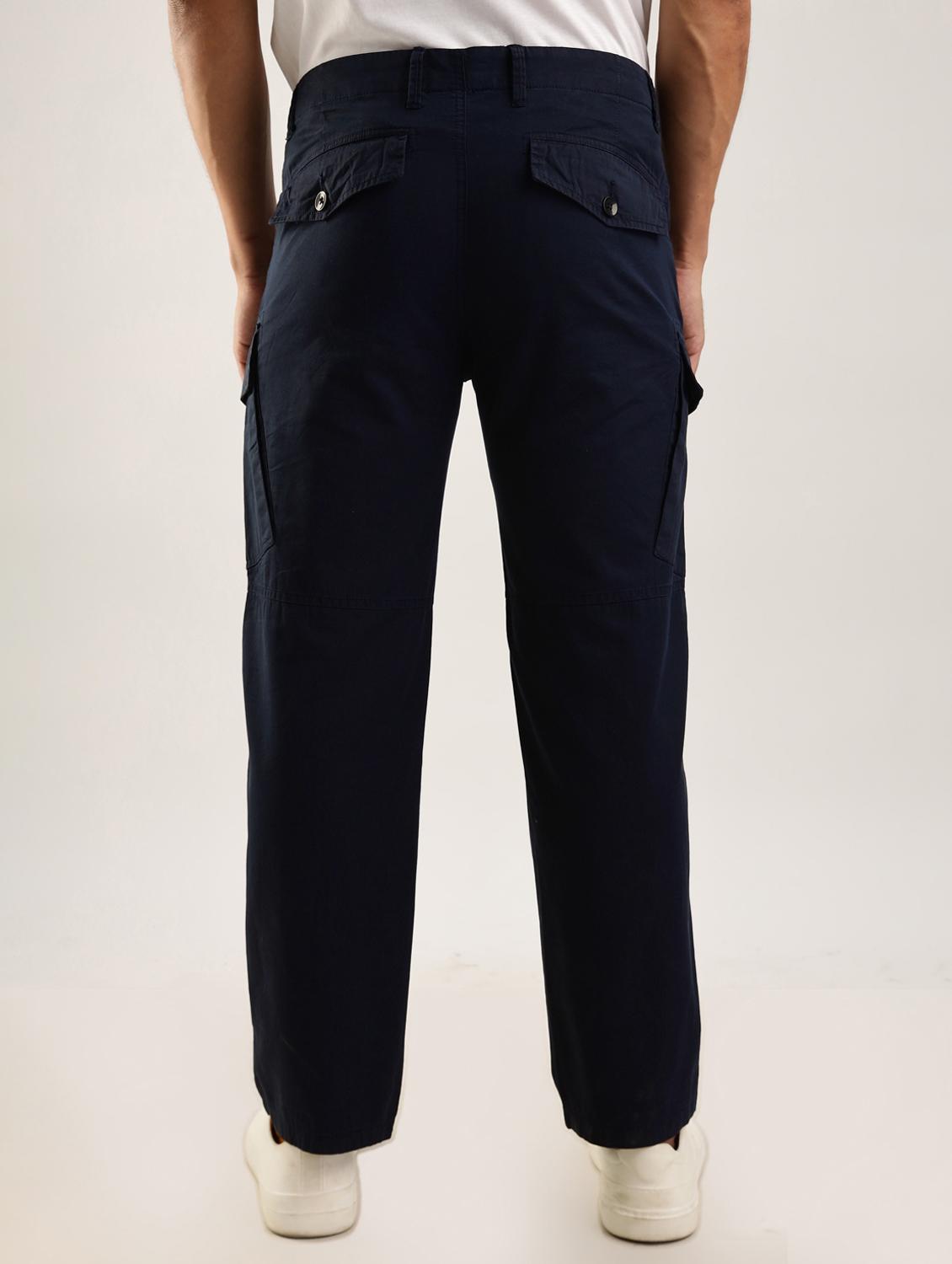 men solid mid rise regular fit cargo - 22052605 - Standard Image - 2