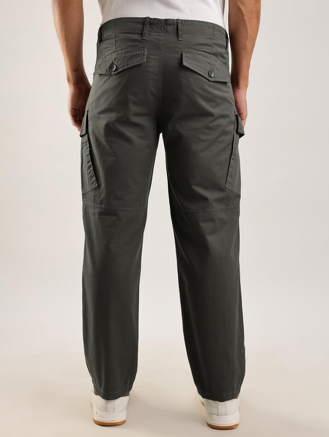 men solid mid rise regular fit cargo - 22052606 - Standard Image - 2