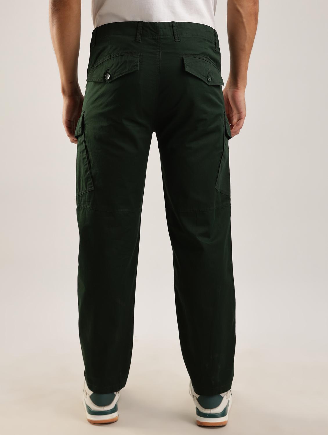men solid mid rise regular fit cargo - 22052609 - Standard Image - 2
