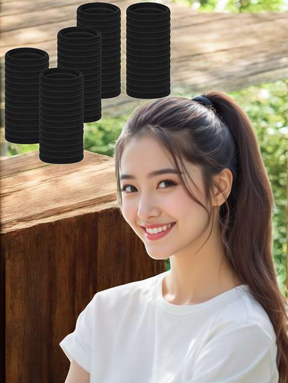 set of black solid rubber bands - 22052628 -  Standard Image - 2