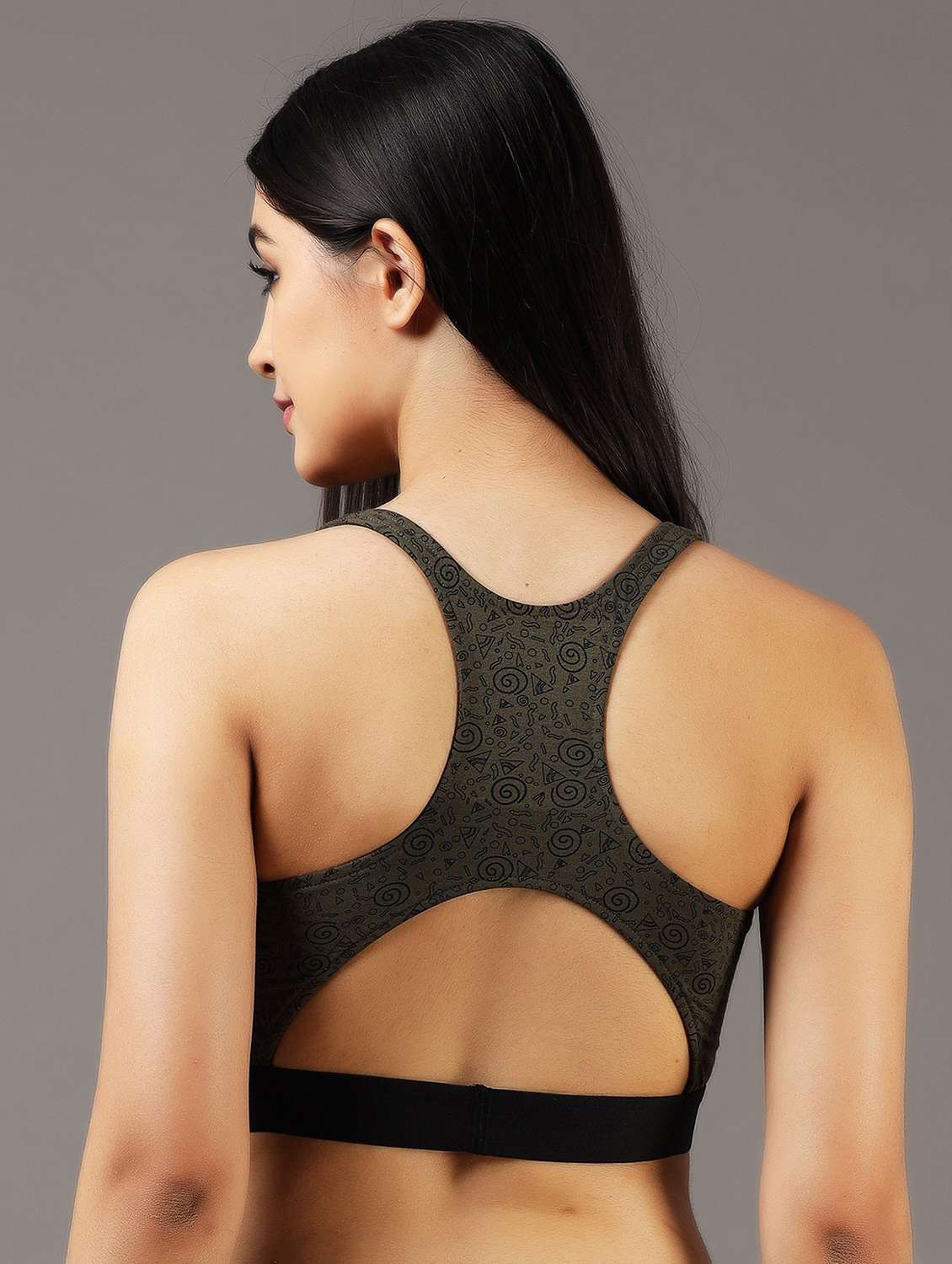 women printed racerback sports bra - 22052662 -  Standard Image - 2