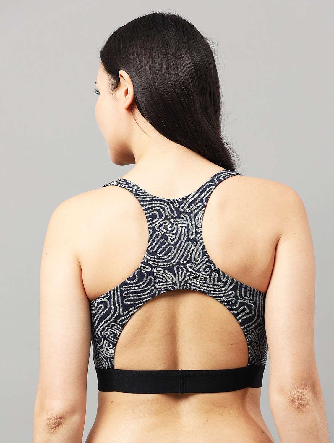 women printed non padded racerback sports bra - 22052664 -  Standard Image - 2