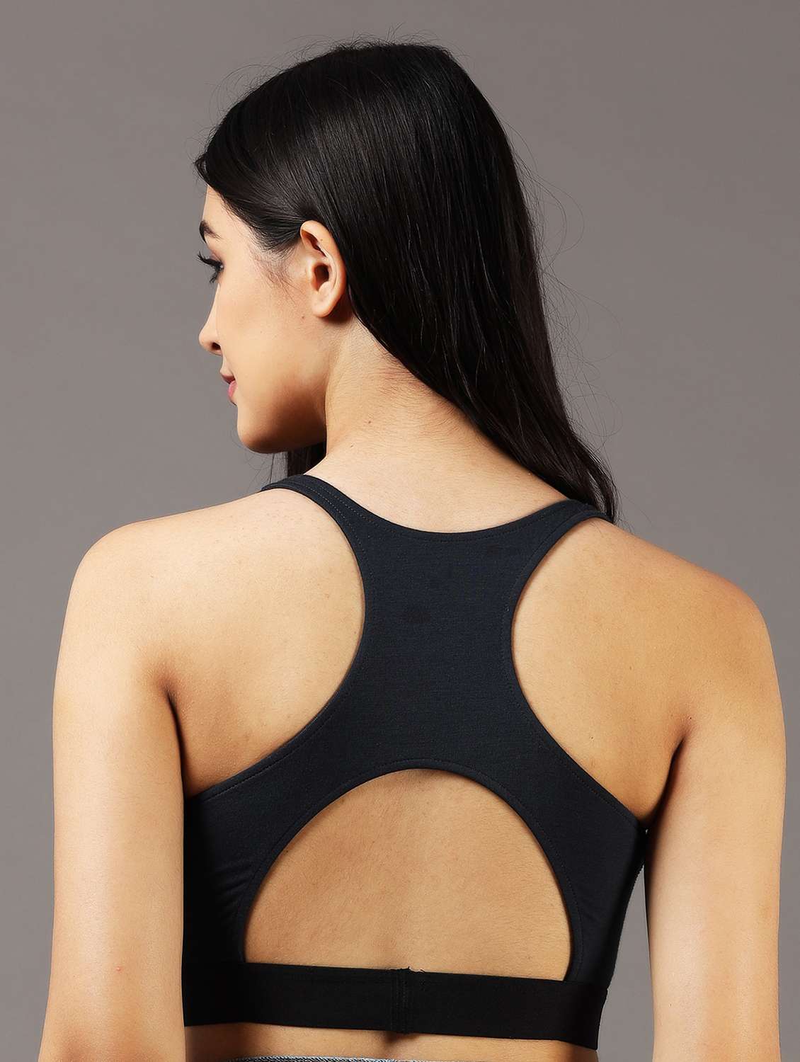 women solid non padded racerback sports bra - 22052667 -  Standard Image - 2