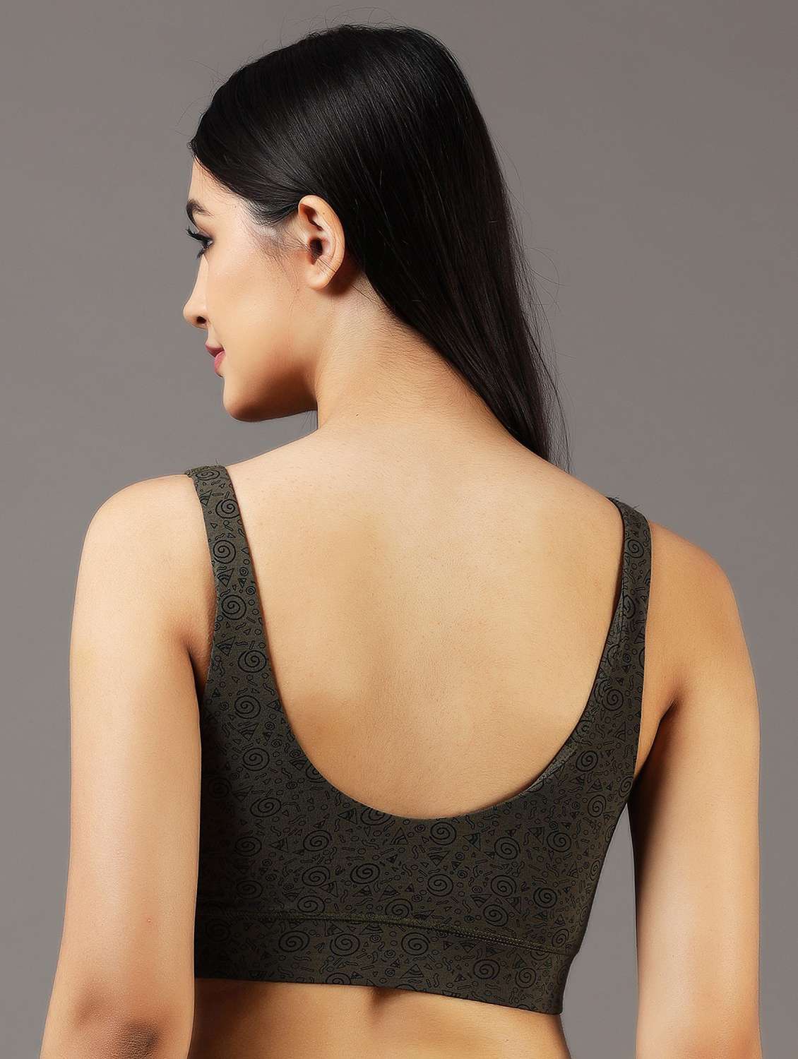 women printed non padded sports bra - 22052675 - Standard Image - 2