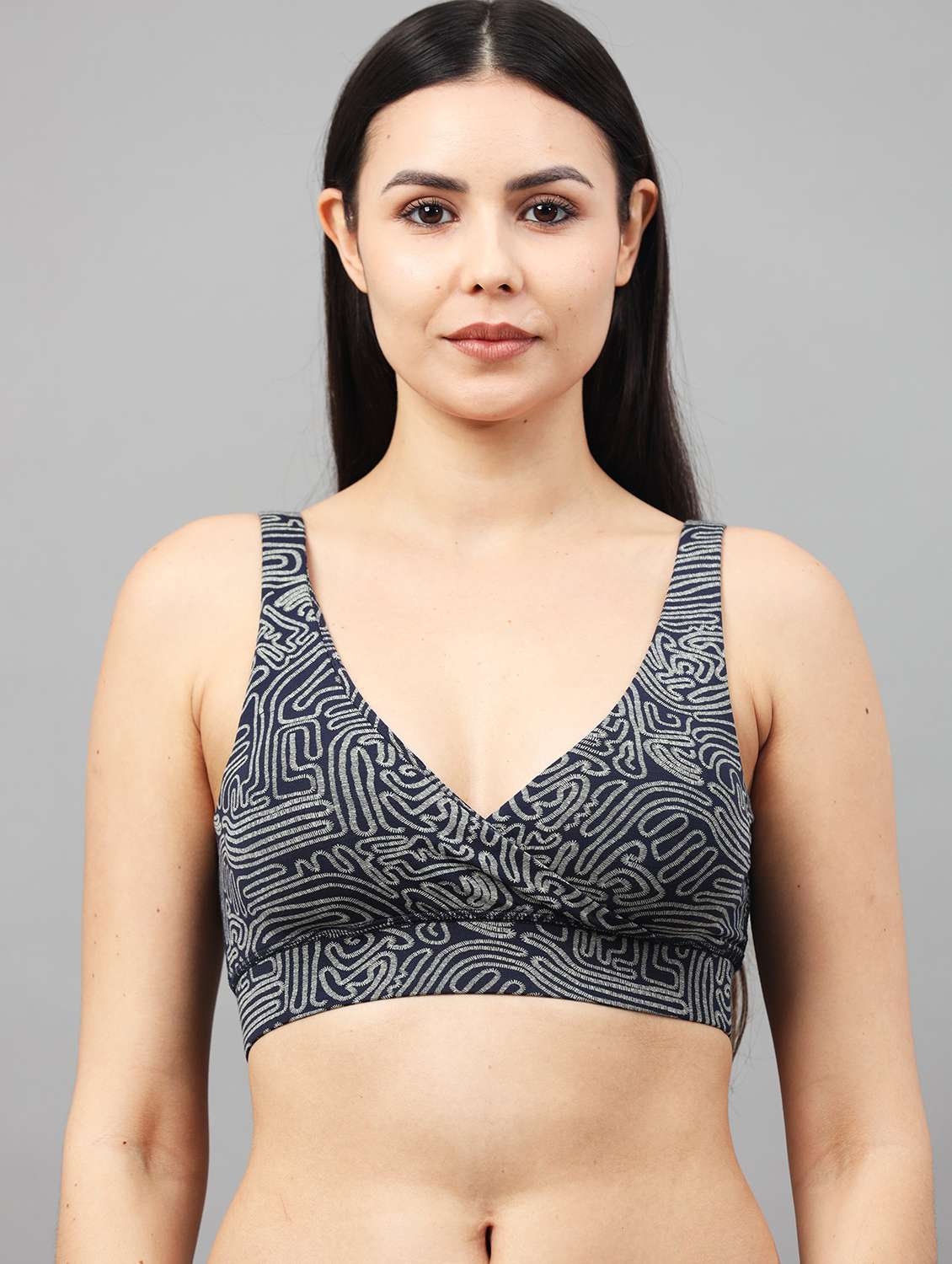 women printed non padded sports bra