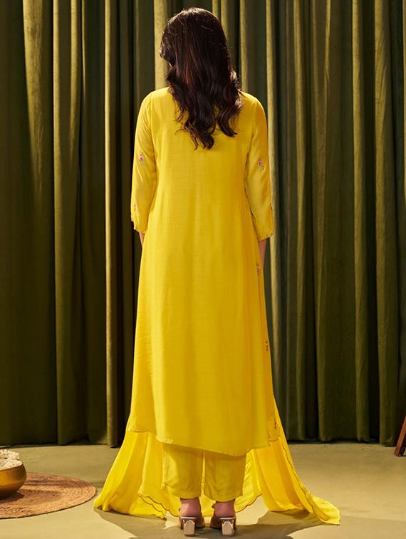 women three quarter sleeve kurta pant with dupatta set - 22052721 - Standard Image - 2
