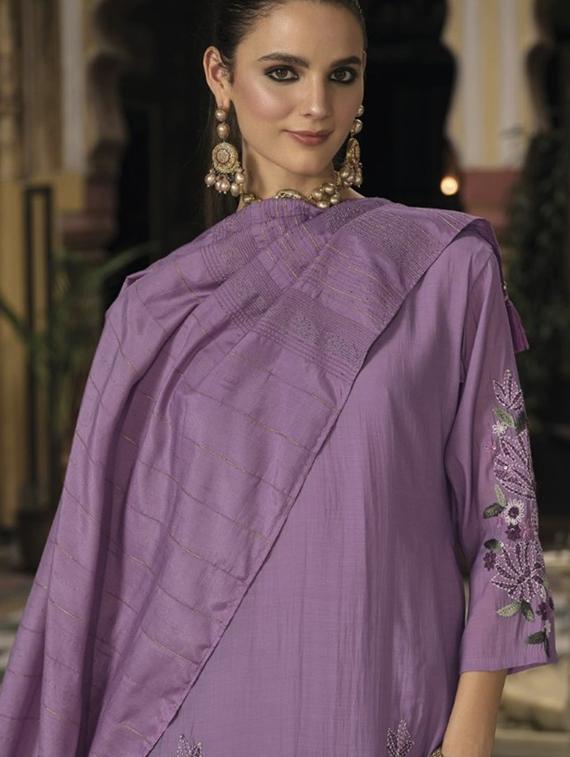 women three quarter sleeve kurta pant with dupatta set - 22052731 - Standard Image - 2