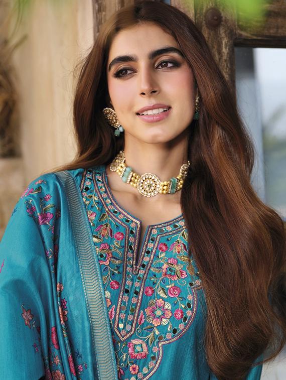 women embroidered long sleeve kurta pant with dupatta set - 22052739 - Standard Image - 2
