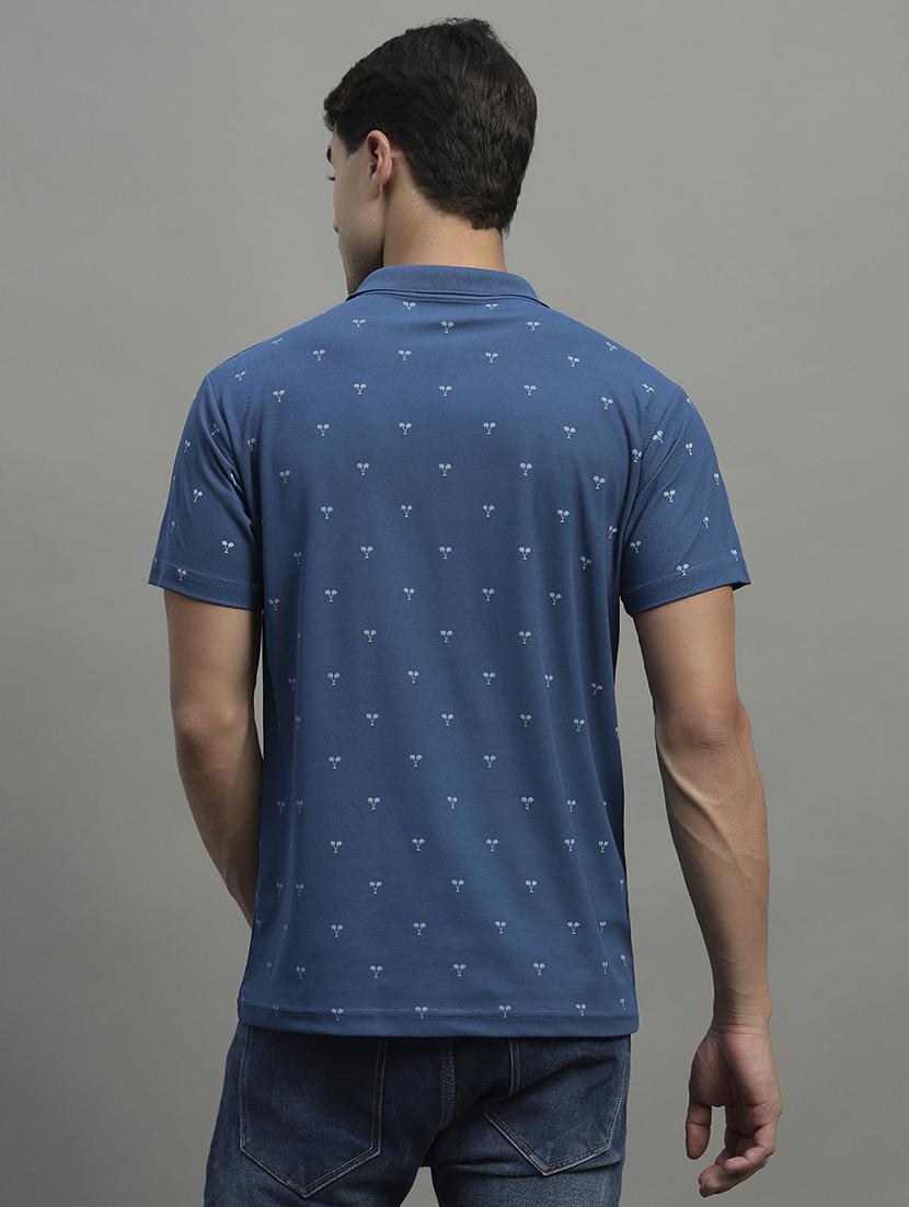 blue polyester all over print tshirt - 22052909 - Standard Image - 2