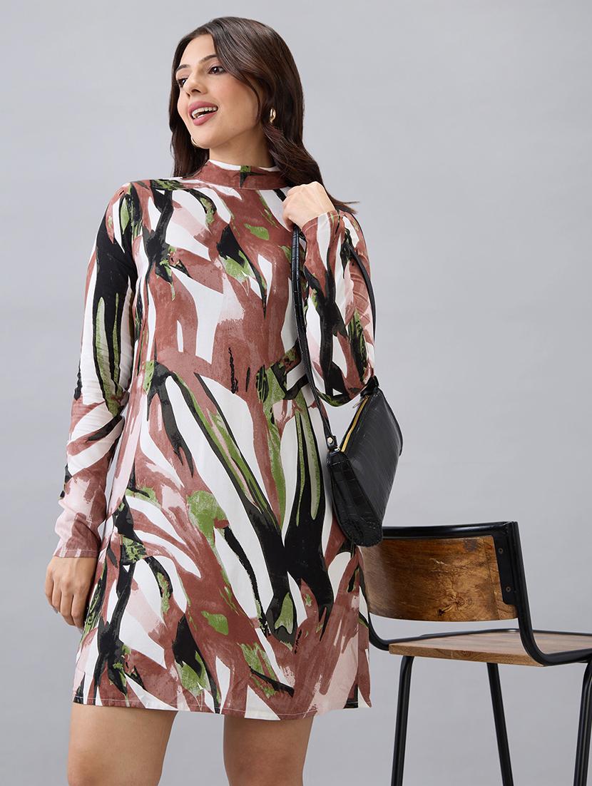 women printed long sleeve sheath dress - 22052961 - Standard Image - 2
