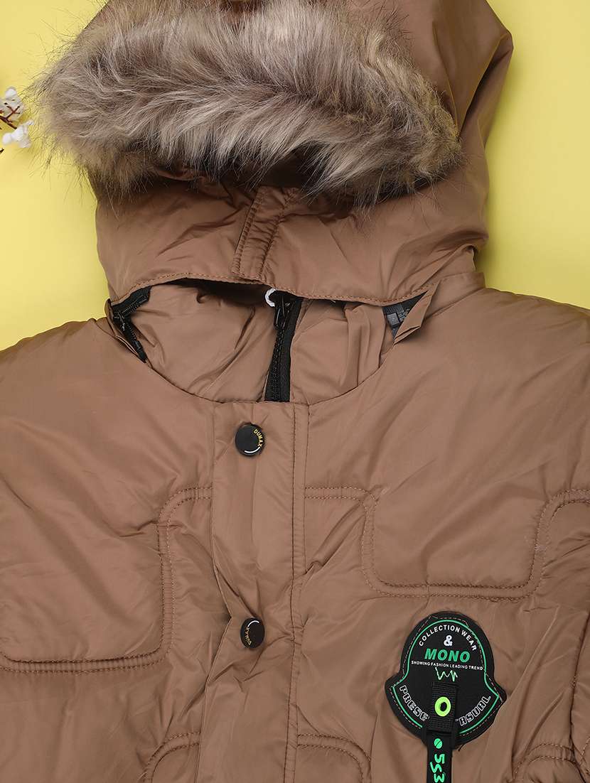 boys solid long sleeve hooded quilted jacket - 22053432 -  Standard Image - 2