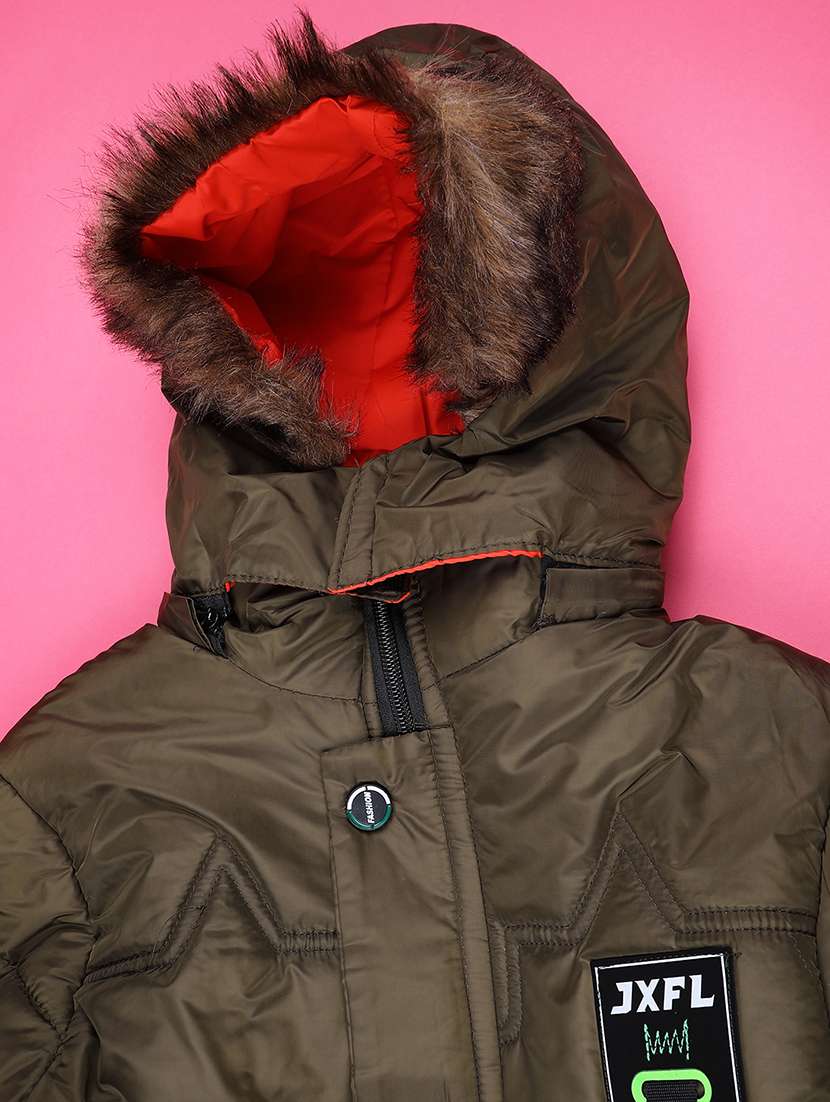 boys solid long sleeve hooded quilted jacket - 22053447 -  Standard Image - 2