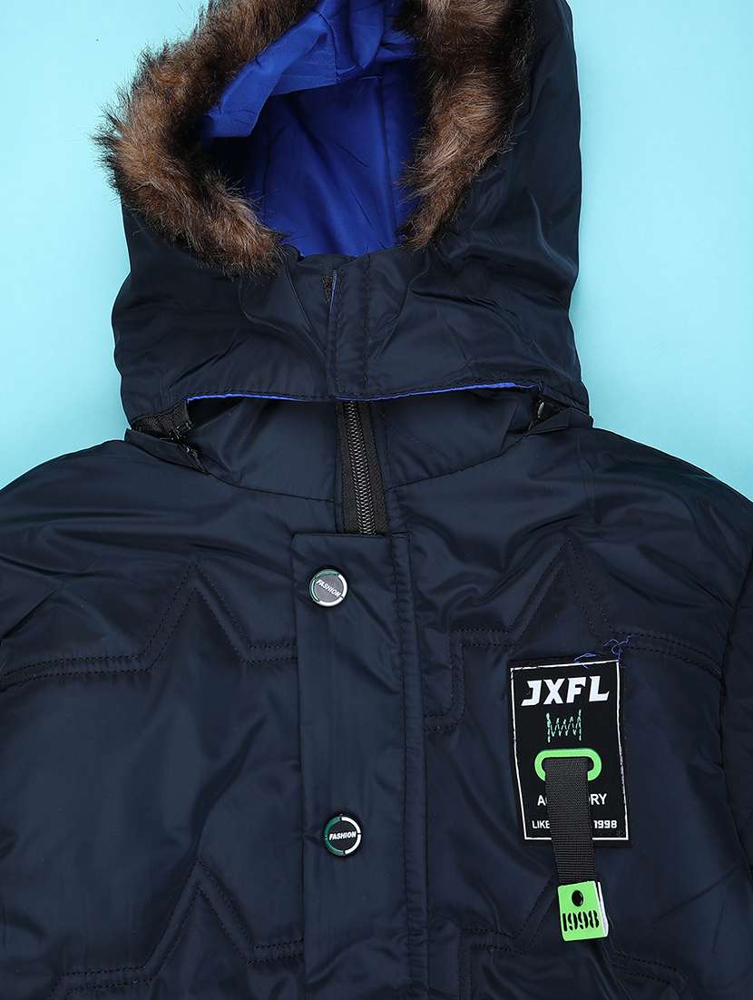 boys solid long sleeve hooded quilted jacket - 22053448 -  Standard Image - 2