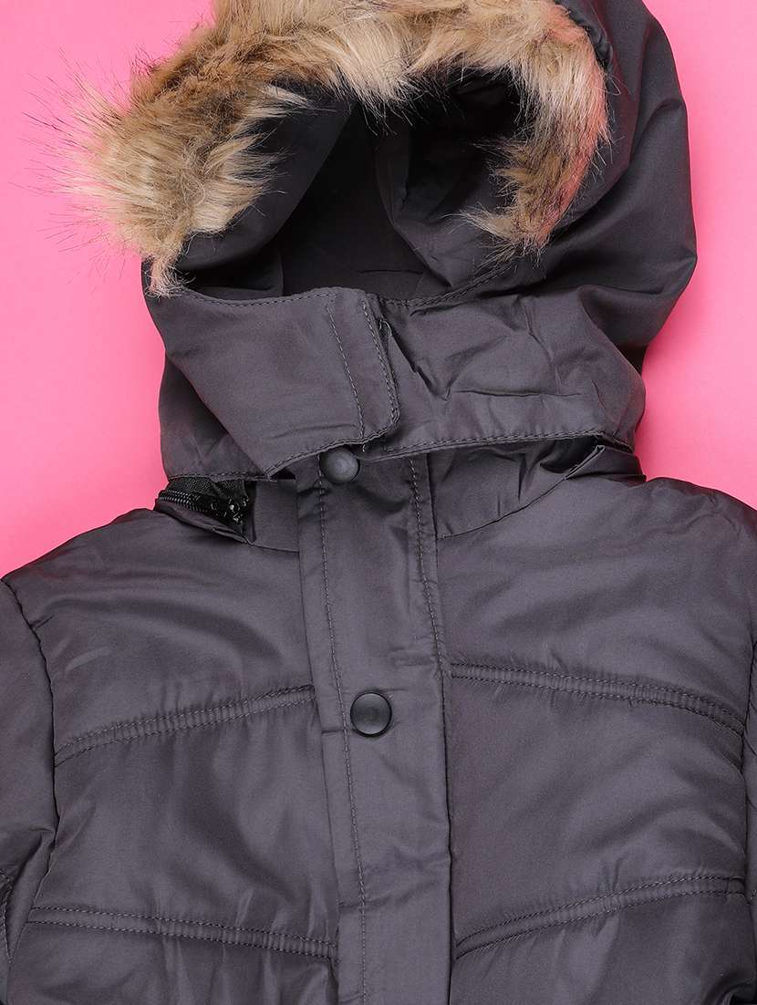 boys solid long sleeve hooded quilted jacket - 22053449 -  Standard Image - 2