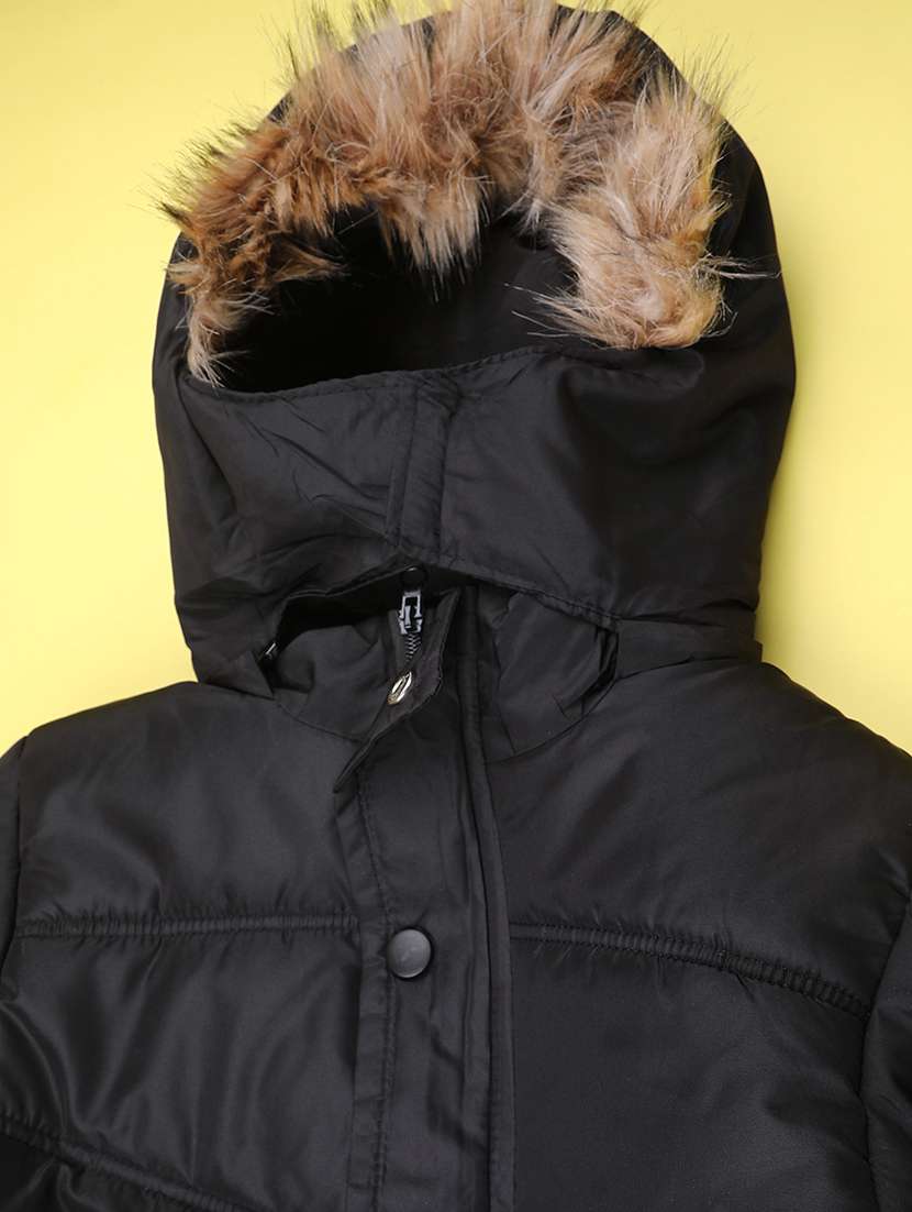 boys solid long sleeve hooded quilted jacket - 22053450 -  Standard Image - 2