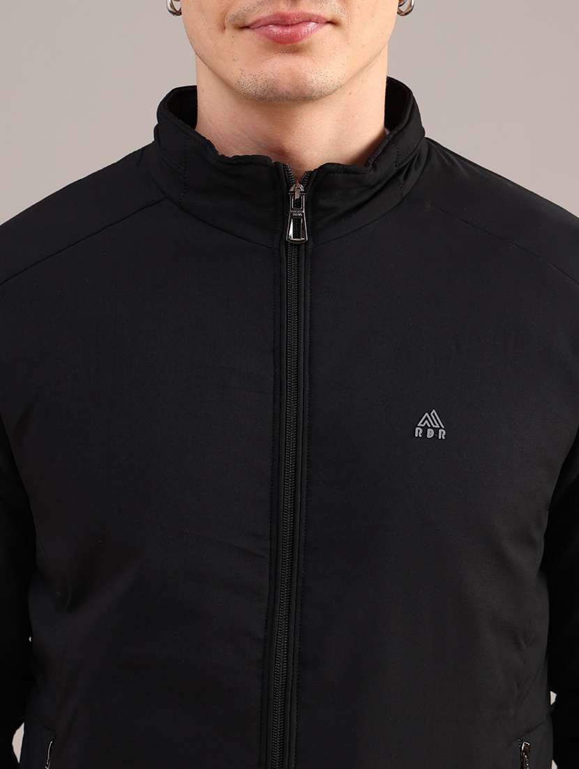 men solid long sleeve insulator bomber jacket - 22053469 -  Standard Image - 2