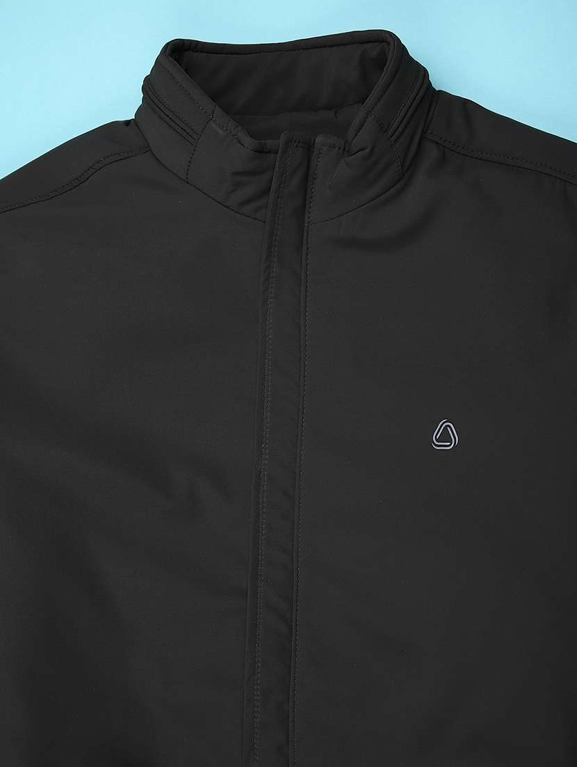 men solid  stand collar long sleeve casual jacket - 22053507 -  Standard Image - 2