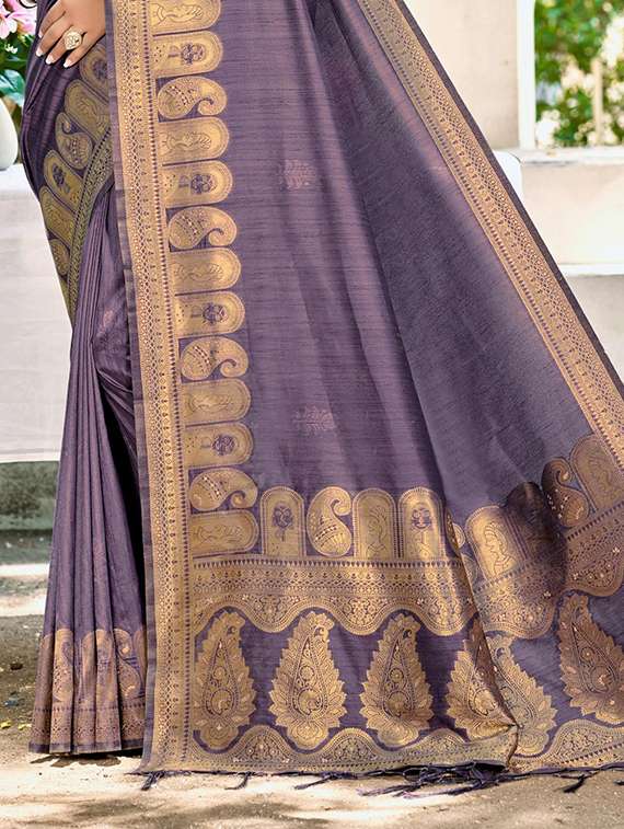 women solid with bordered saree with blouse - 22053674 -  Standard Image - 2