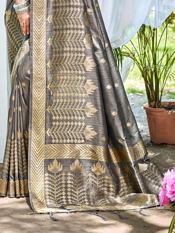 women self design tussar saree with blouse - 22053675 - Standard Image - 2