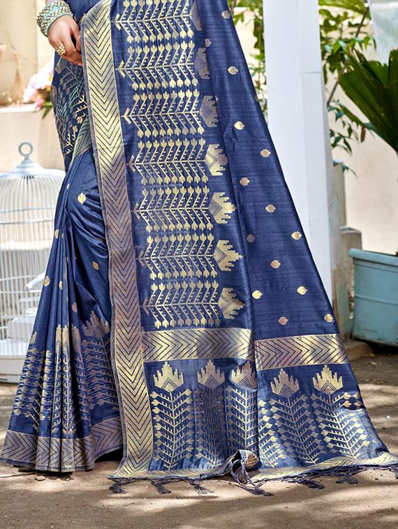 women self design tussar saree with blouse - 22053678 - Standard Image - 2