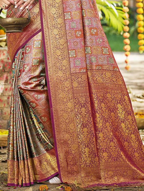 women self design bordered saree with blouse - 22053700 - Standard Image - 2