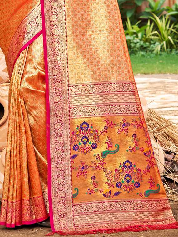 women self design kanjivaram saree with blouse - 22053713 -  Standard Image - 2