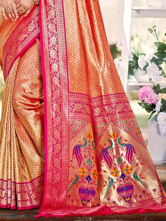 women self design kanjivaram saree with blouse - 22053722 -  Standard Image - 2