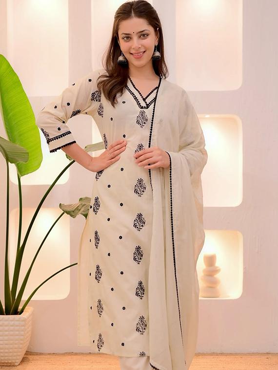 cream rayon straight kurta - 22053795 - Standard Image - 2