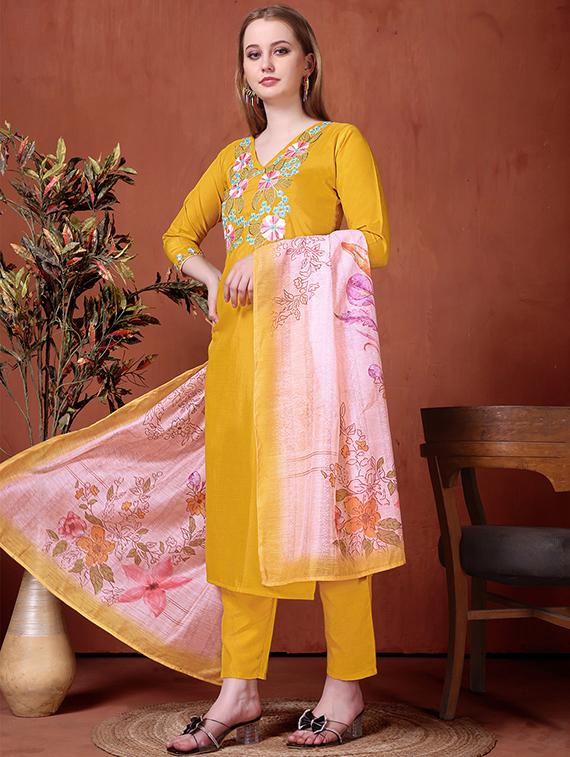 yellow rayon straight kurta - 22053811 - Standard Image - 2